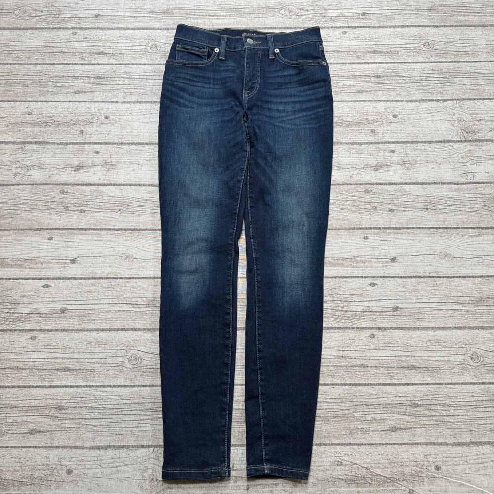 Lucky Brand Jeans Women's 2/26 Blue Dark Wash Mid Rise Skinny Slim Fit Whiskered